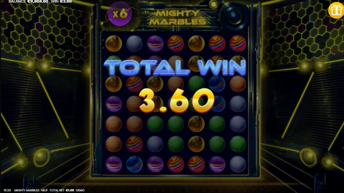Neon cosmic marble theme sa Mighty Marbles slot